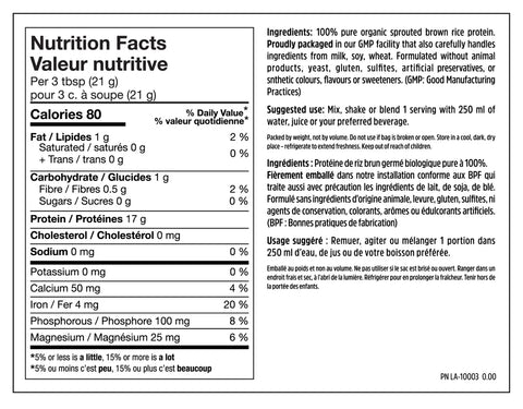 Northcoast Naturals Organic Sprouted Brown Rice Protein 840g