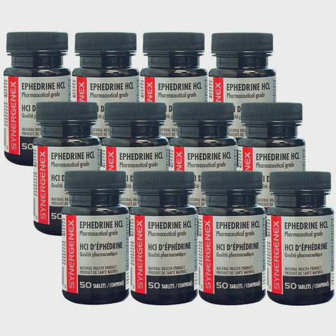 Synergenex Ephedrine HCL 8mg (Oral Nasal Decongestant) 50 Tablets - 12 Pack